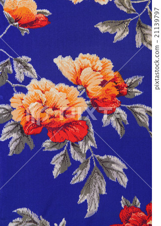 Japanese pattern silk fabric dyed fabric old cloth 21139797
