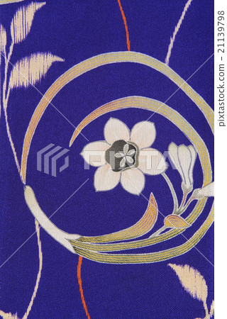 Japanese pattern silk fabric dyed fabric old cloth 21139798