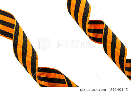 Two St. George ribbons on white background 21140145