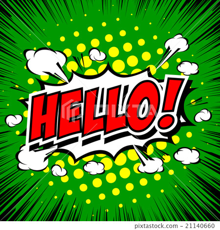 Hello ! - Comic Speech Bubble, Cartoon 21140660