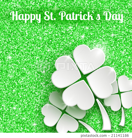 St. Patricks day Greeting Card 3d Paper Clover 21141186