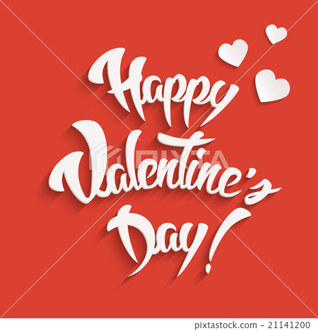 Happy Valentines Day Hand Lettering Greeting Card 21141200