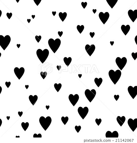 Black and white seamless pattern with hearts. - Stock Illustration ...