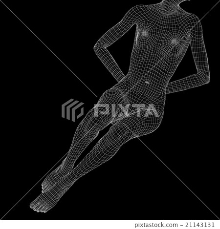 Women's body wire frame perming3DCG Illustration Material Material 21143131