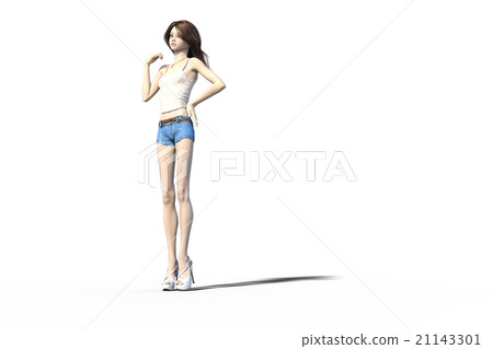 Young woman posing posing3DCG Illustration material Young woman posing posing3DCG Illustration material 21143301