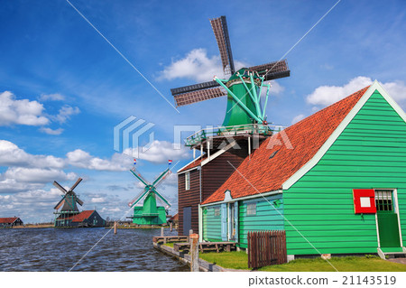 Dutch windmills close the Amsterdam, Holland 21143519