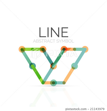 Linear abstract logo, connected multicolored Linear abstract logo, connected multicolored 21143979