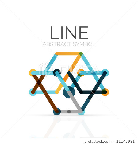 Linear abstract logo, connected multicolored Linear abstract logo, connected multicolored 21143981