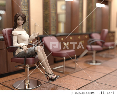 美容院女性模型perming3DCG例證材料 21144871