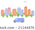 Blue truck and building group 21144876