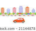 Red cars and townscape 21144878