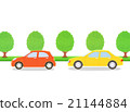 2 cars and street trees 21144884