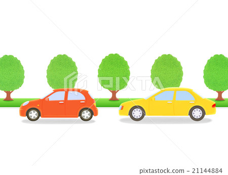 2 cars and street trees 2 cars and street trees 21144884