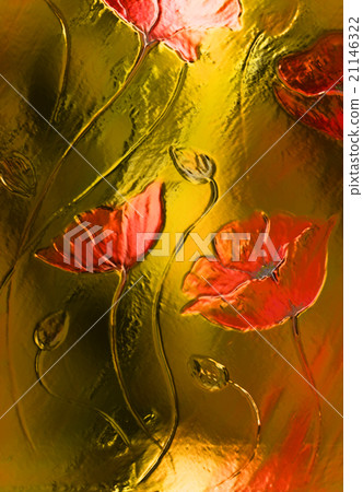 Red poppy on orange background. Red poppies. Red Red poppy on orange background. Red poppies. Red 21146322