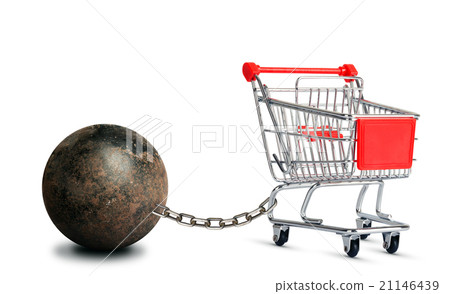 Shopping cart with iron ball 21146439