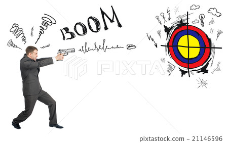 Businessman shooting from gun Businessman shooting from gun 21146596