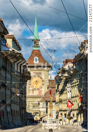 View of the Kramgasse street in the Old City of View of the Kramgasse street in the Old City of 21147277
