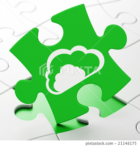 Cloud networking concept: Cloud on puzzle 21148175