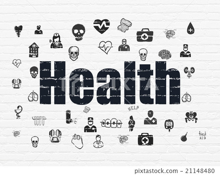 Health concept: Health on wall background Health concept: Health on wall background 21148480