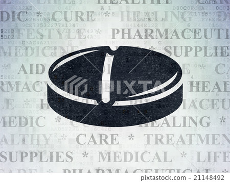 Health concept: Pill on Digital Paper background Health concept: Pill on Digital Paper background 21148492