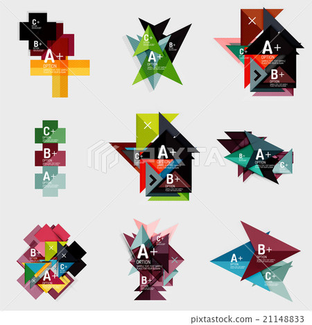 Set of paper design style geometrical banners with 21148833