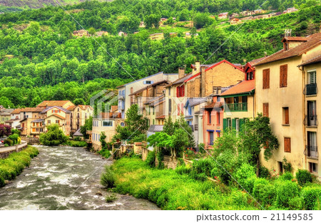 The Ariege river in Ax-les-Thermes - France, Midi 21149585