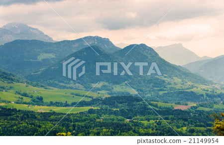 View of French Alps with mountains Julioz View of French Alps with mountains Julioz 21149954
