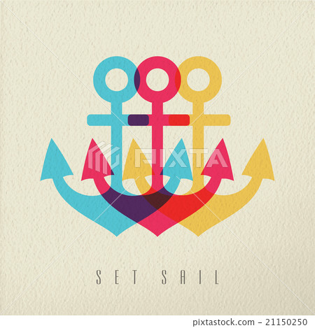 Anchor illustration set sail concept background 21150250