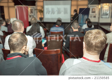 Speaker Giving a Talk at Business Meeting. Speaker Giving a Talk at Business Meeting. 21150585