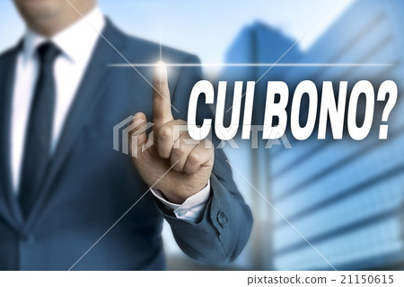 cui bono touchscreen is operated by businessman 21150615
