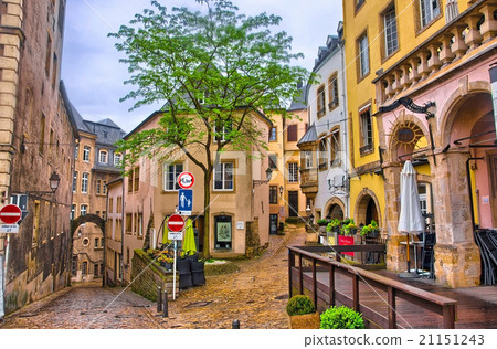 LUXEMBOURG CITY - JUN 2013: Narrow medieval street 21151243