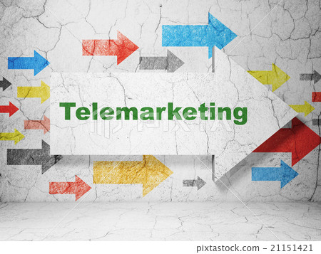 Marketing concept: arrow with Telemarketing on Marketing concept: arrow with Telemarketing on 21151421