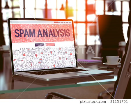 Laptop Screen with Spam Analysis Concept. Laptop Screen with Spam Analysis Concept. 21151791