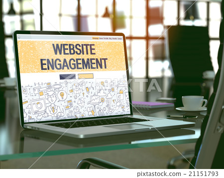 Laptop Screen with Website Engagement Concept. Laptop Screen with Website Engagement Concept. 21151793