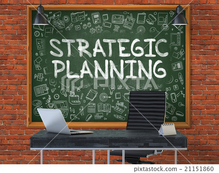 Chalkboard on the Office Wall with Strategic Chalkboard on the Office Wall with Strategic 21151860