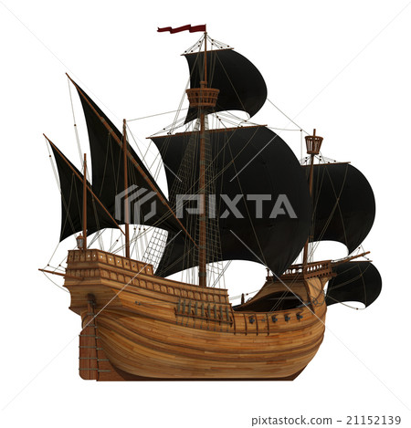 Pirate Ship On White Background 21152139