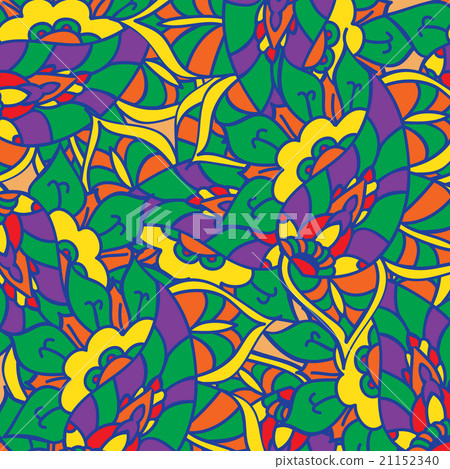 Vector doodle hand drawn pattern. abstract flowers - Stock Illustration ...