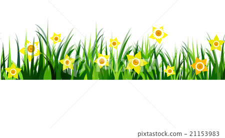 Green Grass seamless daffodils Green Grass seamless daffodils 21153983