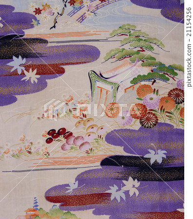 Japanese pattern silk fabric dyed cloth Japanese pattern Japanese pattern silk fabric dyed cloth Japanese pattern 21154256