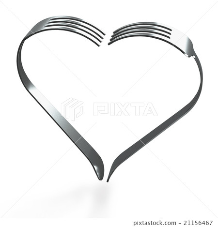 Forks heart on wood background Forks heart on wood background 21156467