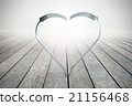 Forks heart on wood background 21156468