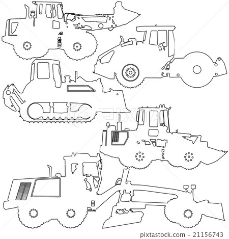 Set silhouettes road construction equipment. Set silhouettes road construction equipment. 21156743