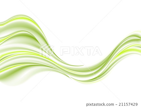 Green smooth waves on white background - Stock Illustration [21157429 ...