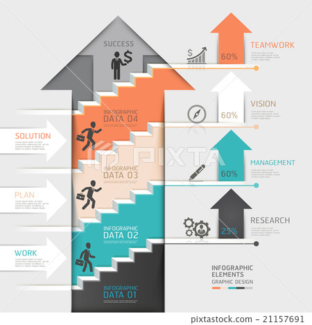 3d step up arrow staircase diagram business. 21157691