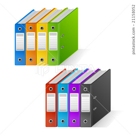 Set of colorful ring binders rainbow 21158052