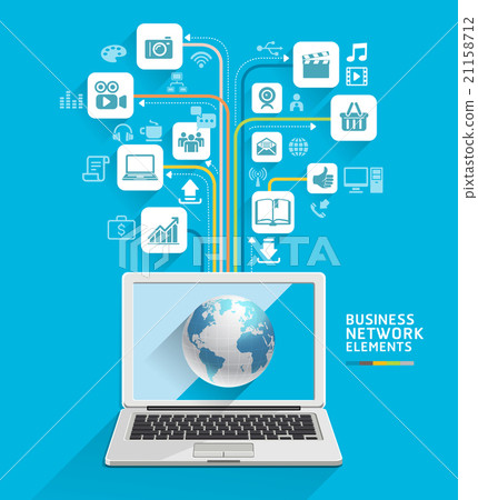 Business computer network. Business computer network. 21158712