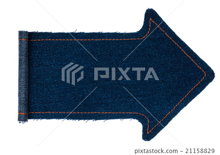 Arrow made from a denim with wrapped edges 21158829