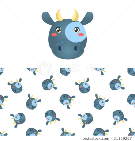 Cow Head Icon And Pattern 21159297