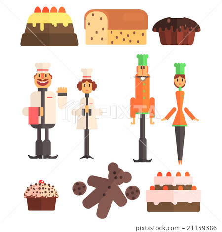 Bakery And Bakers Illustration Set 21159386