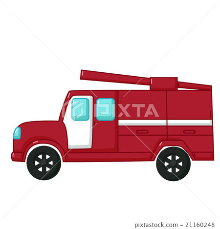 Red fire engine car icon, cartoon style Red fire engine car icon, cartoon style 21160248
